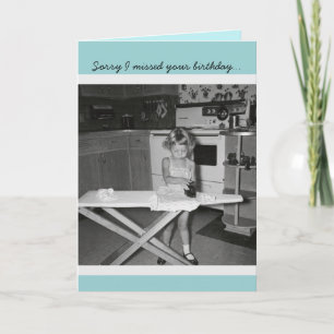  '50s Meisje Strijken Happy Birthday Kaart