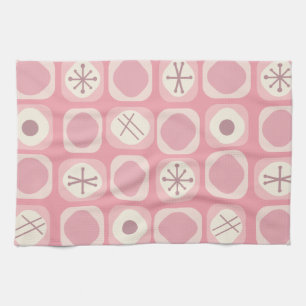 '50s Mod Art Soft Cubes Pink Vanilla' Theedoek