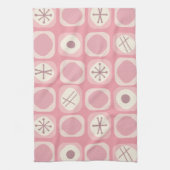 '50s Mod Art Soft Cubes Pink Vanilla' Theedoek (Verticaal)