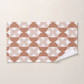 50s Moderne Middeleeuwse retro Lijn bruin wit Bad Handdoek (Handdoek)