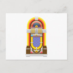 50s ouderwetse jukebox briefkaart