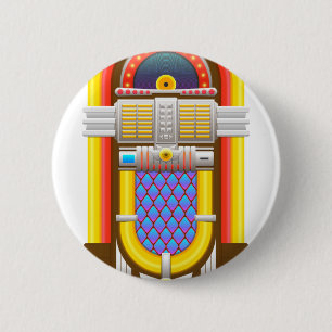 50s ouderwetse jukebox ronde button 5,7 cm