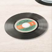 50's Record Stijl Ronde Kartonnen Onderzetter (Gebogen)