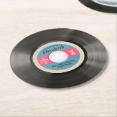 50's Record Stijl Ronde Kartonnen Onderzetter (Gebogen)