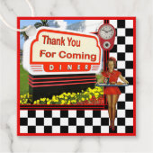 50s Retro Diner Hartelijk dank Bedankjes Labels (Voorkant)