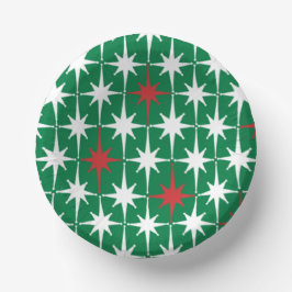  50s Retro kerstStar Pattern Green Papieren Kommen