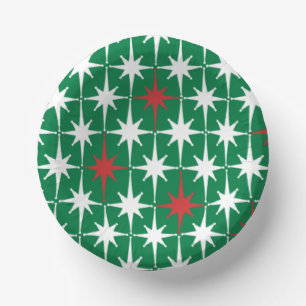  50s Retro kerstStar Pattern Green Papieren Kommen