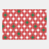  50s Retro kerststerpatronen rood Inpakpapier Vel (Voorkant 2)