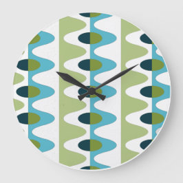 50s Retro Patterned Clock Grote Klok