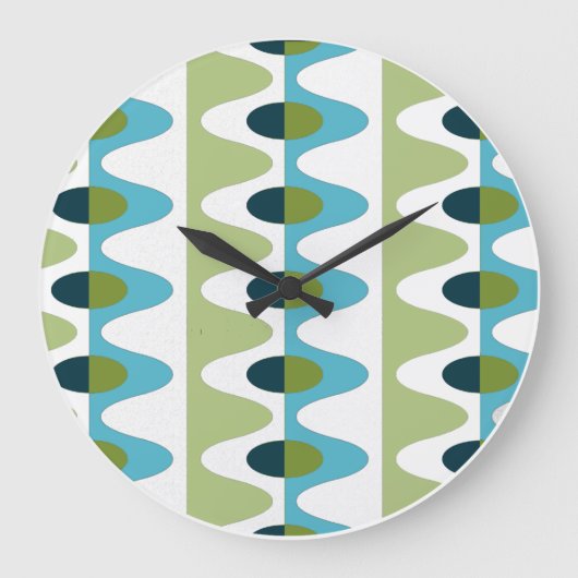 50s Retro Patterned Clock Grote Klok (Voorkant)