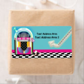 50's Sock Hop Dans Jukebox Feest Roze Label (Insitu)