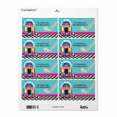 50's Sock Hop Dans Jukebox Feest Roze Label (Full Sheet)