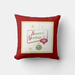 50's Style Christmas Graphic Season's Greetings Kussen