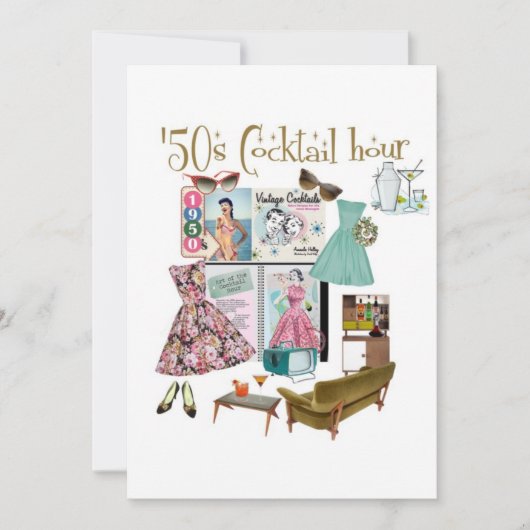 '50s Uitnodigingen van cocktail-uren (Voorkant)