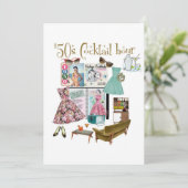 '50s Uitnodigingen van cocktail-uren (Staand voorkant)