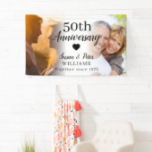 50ste bruiloft Jubileum Custom 2 Photo Collage Spandoek (Insitu)