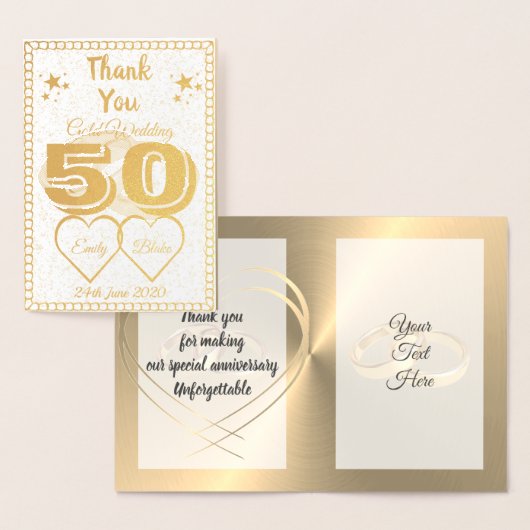 50ste bruiloft Jubileum dank u kaarten (Display)