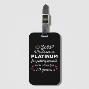 50ste bruiloft Jubileum I - Gold Funny Couple Bagagelabel