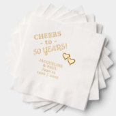50ste bruiloft Jubileum juicht twee harten Folie Servetten (Insitu (Gestapeld))