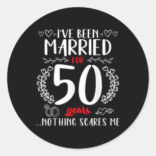 50ste bruiloft Jubileum koppels getrouwd 50 Ronde Sticker
