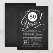 50ste bruiloft Jubileum - Krijtbord Wit Kaart (Voorkant / Achterkant)