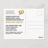 50ste bruiloft Jubileum Uitnodiging Briefkaart (Achterkant)