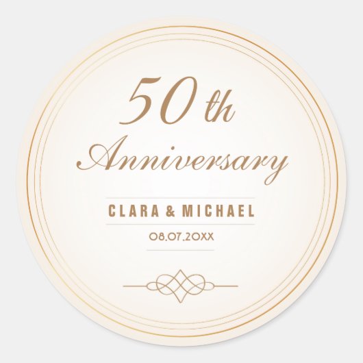  50ste bruiloft Trekkers Ronde Sticker (Voorkant)