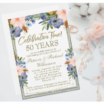 50ste Chic Bloemige Gouden Huwelijksjubileum
