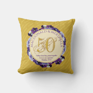50ste Golden Wedding Jubileum Christelijke worp Kussen