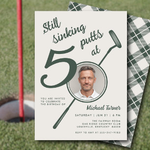 50ste Golf Thema Verjaardag Volwassene Putter Foto Kaart