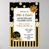 50ste gouden huwelijksjubileum Elegant Feest  Poster (Voorkant)