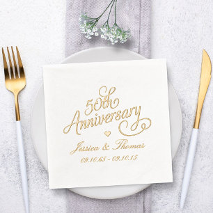 50ste gouden huwelijksjubileum folie servetten