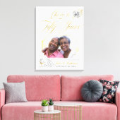 50ste gouden huwelijksjubileum foto gouden rozen canvas afdruk (Insitu (Woonkamer))