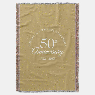 50ste gouden huwelijksjubileum gouden stof confett deken