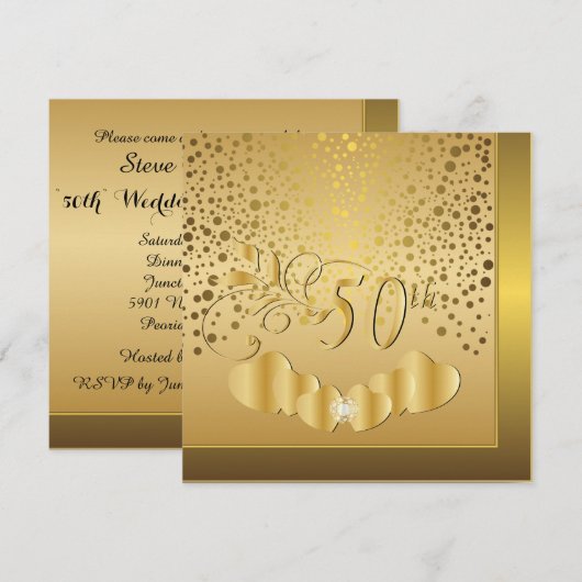 50ste gouden huwelijksjubileum kaart (Voorkant / Achterkant)