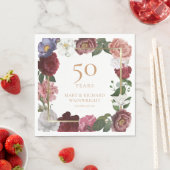 50ste gouden huwelijksjubileum landelijke roos servet (Insitu)
