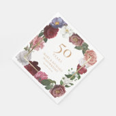 50ste gouden huwelijksjubileum landelijke roos servet (Hoek)