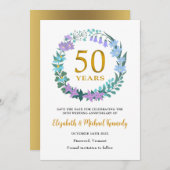 50ste Gouden Jubileum Bewaar de datum Kaart (Voorkant / Achterkant)
