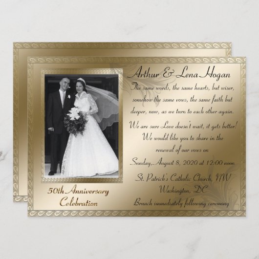 50ste Gouden Jubileumviering Kaart (Voorkant / Achterkant)