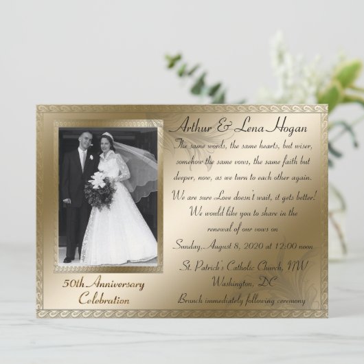 50ste Gouden Jubileumviering Kaart (Staand voorkant)