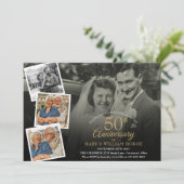 50ste huwelijksjubileum 5 foto collage kaart (Staand voorkant)