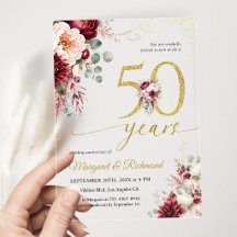 50ste huwelijksjubileum Elegant Bourgondië & Blush