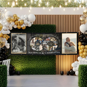 50ste huwelijksjubileum oneindige fotocollage spandoek