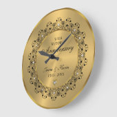 50ste huwelijksjubileum Zwarte Mandala op Goud Grote Klok (Hoek)