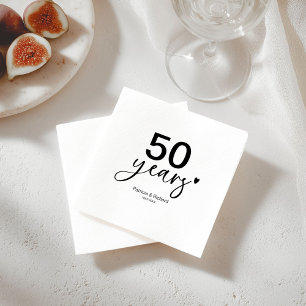 50ste huwelijksjubileumfeest Zwart en Wit Servet