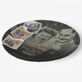 50ste huwelijksverjaardag 5 foto collage papieren bordje (Gekanteld)