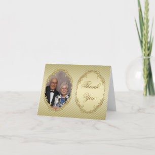 50ste Huwelijksverjaardag Foto Dank Je Wel Notitie Bedankkaart