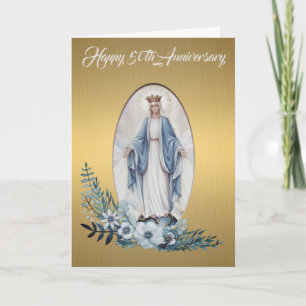 50ste huwelijksverjaardag   Maagd Maria  Goud Kaart