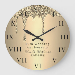 50ste huwelijksverjaardag Modern Elegante Vijftigs Grote Klok