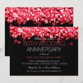 50ste huwelijksverjaardag Rode Lichten Kaart (Voorkant / Achterkant)